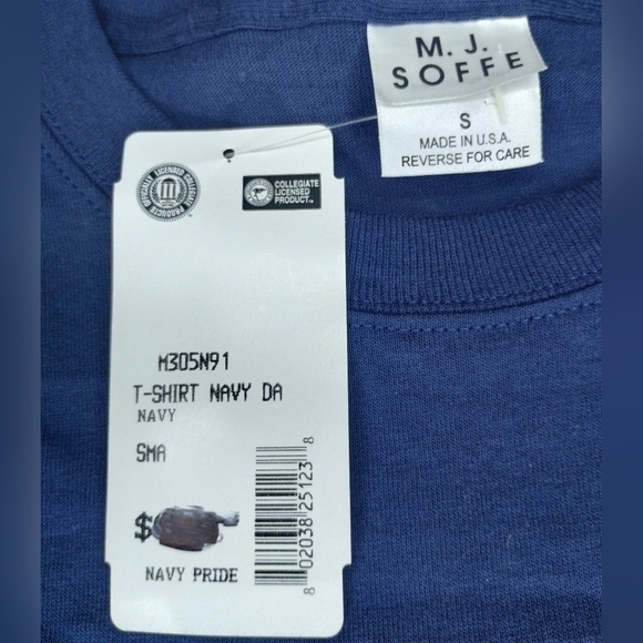 Vintage 90s Navy Dad Mens Small T-shirt USAF Made USA Tee Crew Navy MJ Soffe NEW - Picture 6 of 7